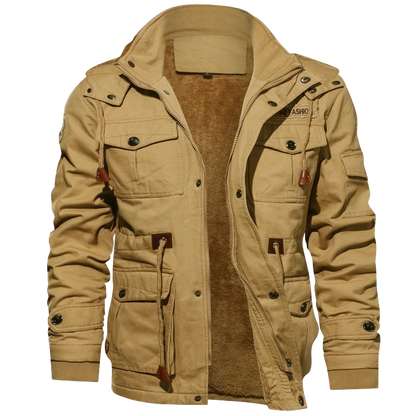 Men’s Jacket – Structured Fit – Breathable Blend – Utility Pockets – Weather Resistant