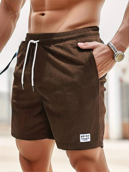 Men’s Casual Shorts - Elastic Waistband - Lightweight Breathable Fabric - Drawstring Fit