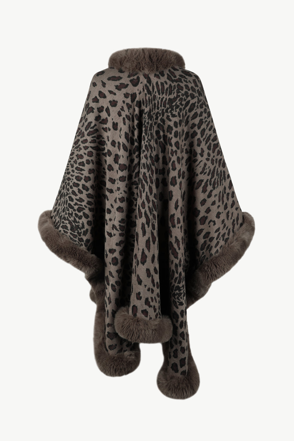 Stylish leopard print open poncho for women