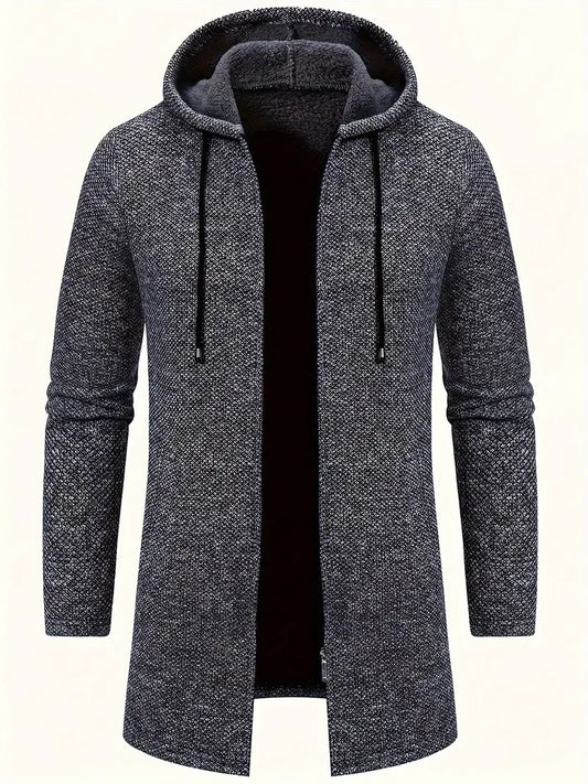 Men's hooded knitted cardigan