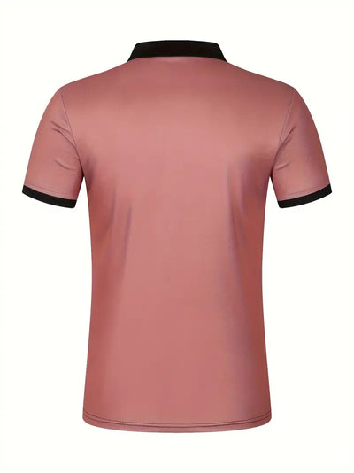 Men’s Polo Shirt - Slim Fit - Striped Design - Short Sleeve Casual Wear