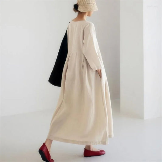 Women's Breathable Cotton Blend Casual Dress