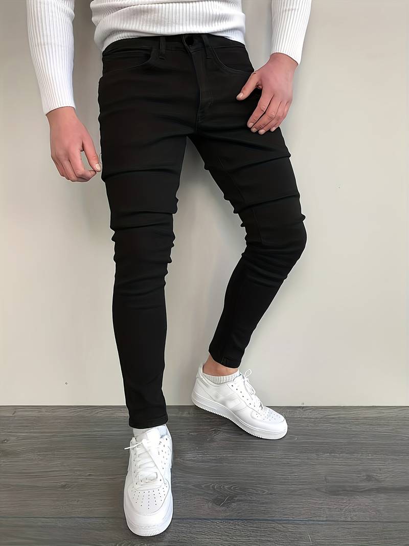 Men's Skinny Jeans - Slim Fit Stretch Denim - Modern Casual Wear