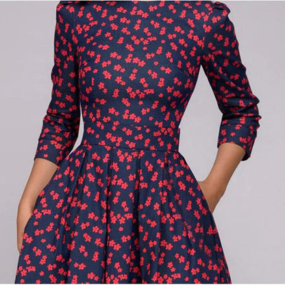 Women's Trendy Casual Midi Dress - Polyester