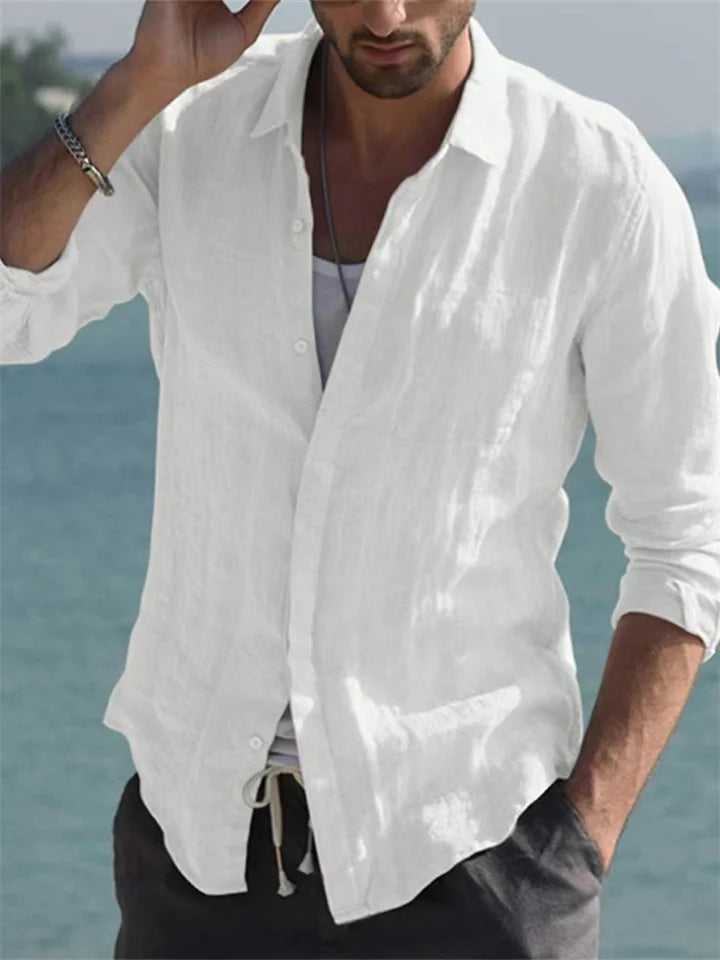 Men's Sustainable Linen Shirt - Breathable, Lightweight All-Season Casual Wear