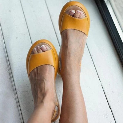 Women’s Sandals – Open Toe – Flat Sole – Slingback Strap – Minimalist Comfort