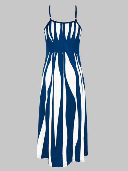 Striped maxi dress for women