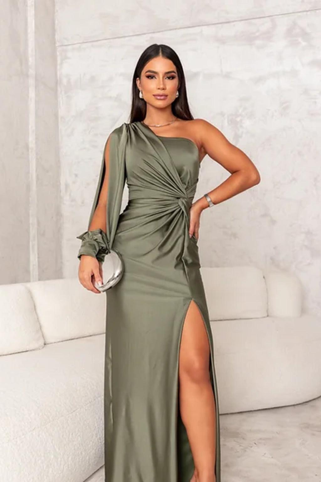 Elegant Satin Evening Dress for Women