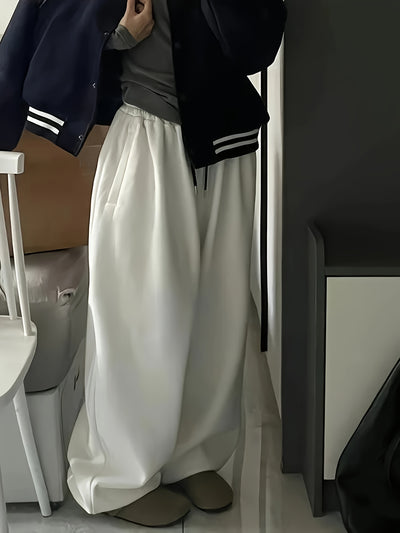 Unisex Wide-Leg Sweatpants – Relaxed Fit – Elastic Waistband with Drawstring – Soft & Comfortable