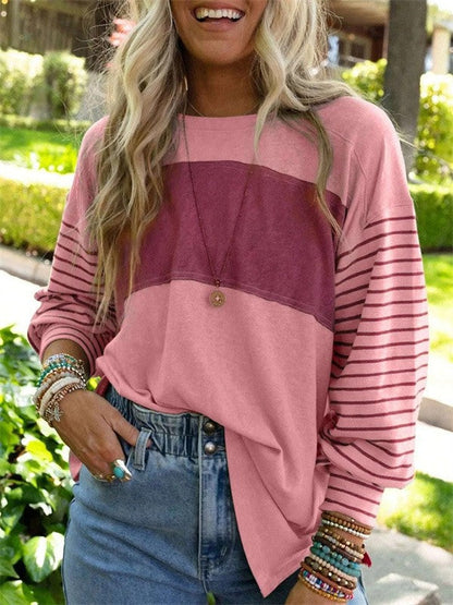 Women’s Blouse – Oversized Fit – Long Sleeve – Crew Neck – Breathable Blend – Casual Style