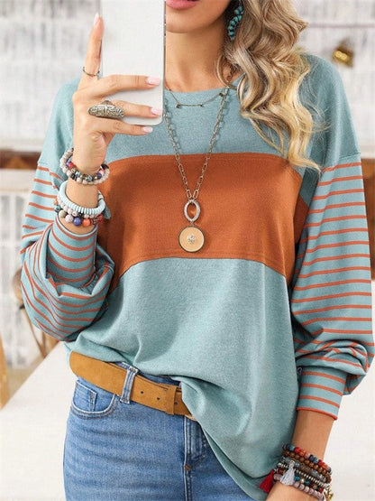 Women’s Blouse – Oversized Fit – Long Sleeve – Crew Neck – Breathable Blend – Casual Style