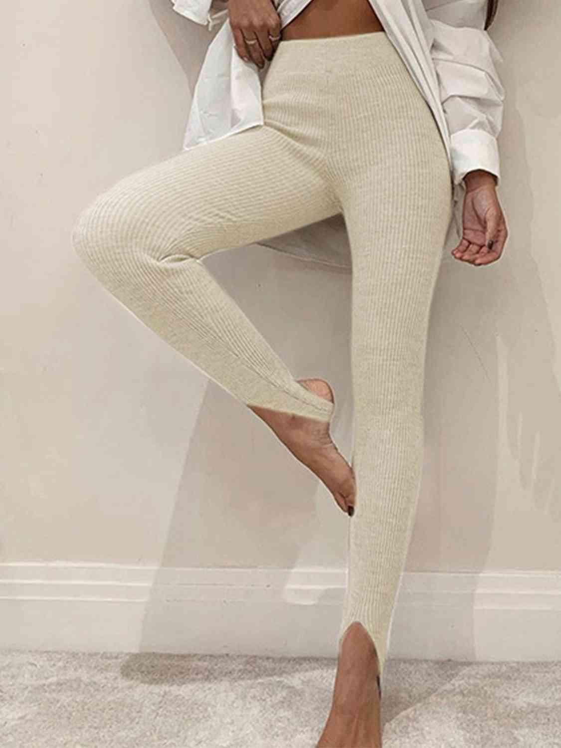 Ribbed Mid-Waist Leggings for Women