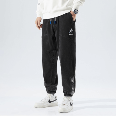 Men’s Jogger Pants – Relaxed Fit – Denim Style – Drawstring Waist – Elastic Cuffs