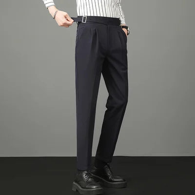 Men's slim fit formal ankle pants