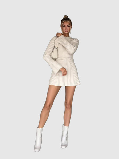 Ribbed knit mini dress for women