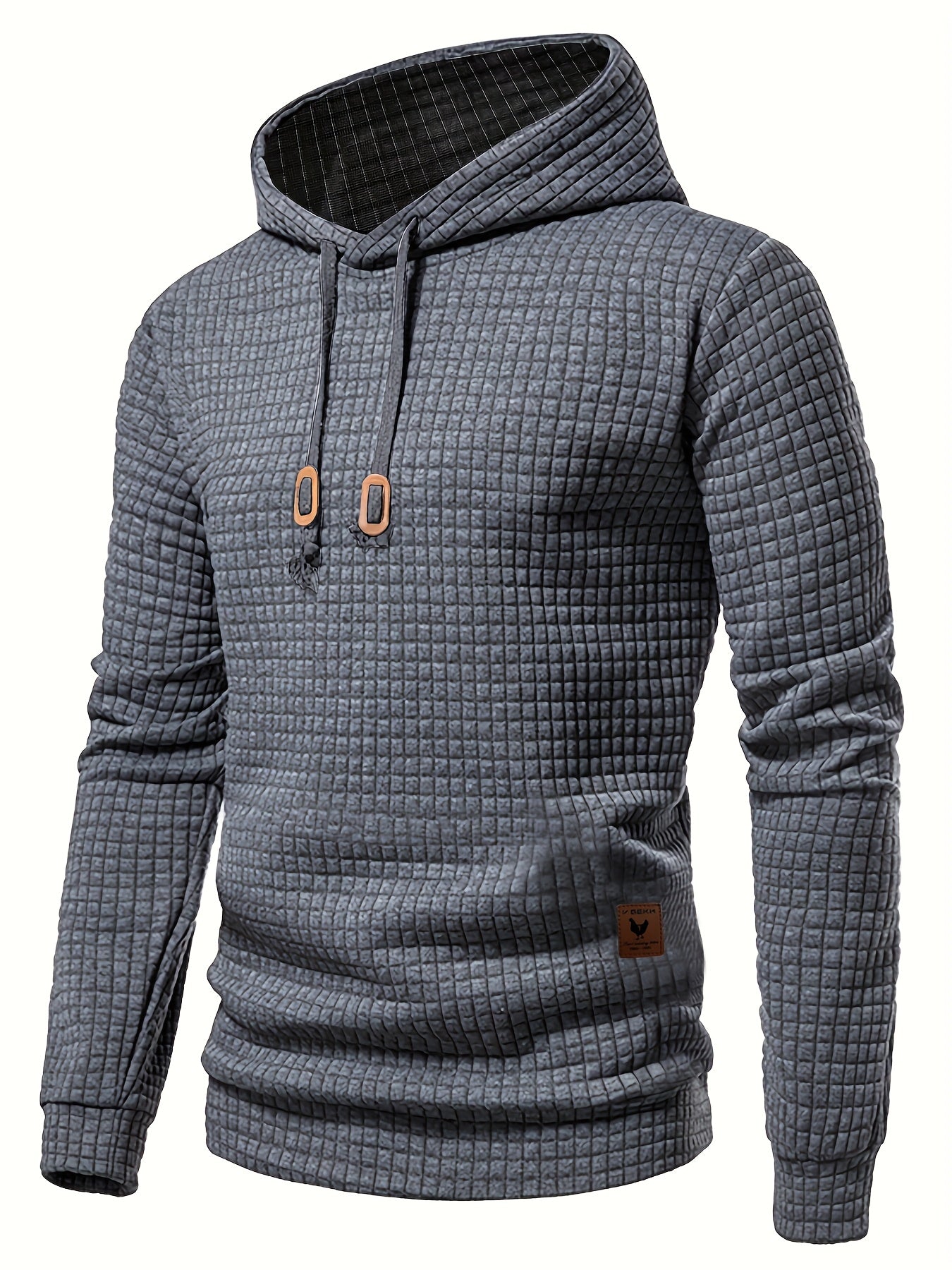 Men’s Quilted Hoodie - Regular Fit - Pullover Style - Drawstring Hood Casual Wear