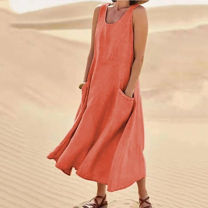 Women's Summer Maxi Dress with Long Sleeves - Modern Style