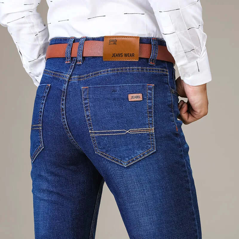 Men’s Slim Fit Jeans – Stretch Denim – Classic Stitching – Full Length Smart Casual