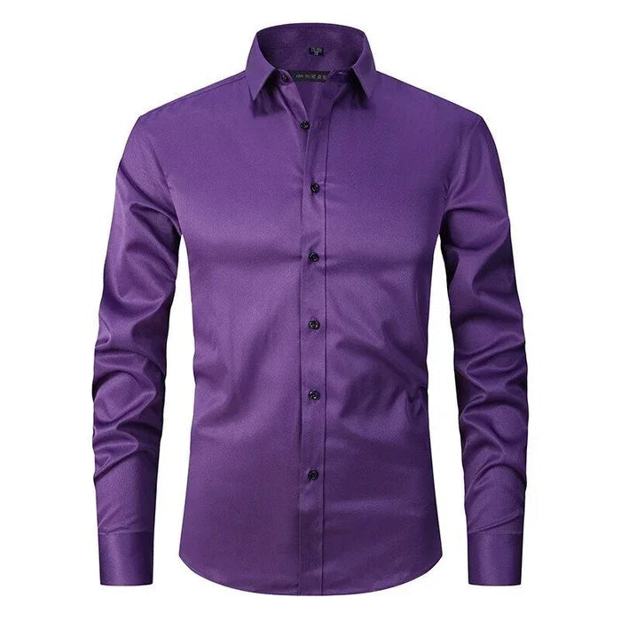 Men’s Dress Shirt – Slim Fit – Stretch Comfort – Wrinkle-Free – Button-Down Collar