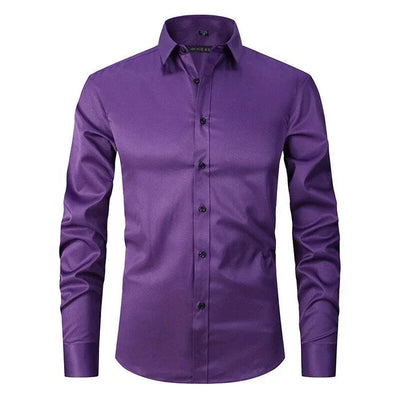 Men’s Dress Shirt – Slim Fit – Stretch Comfort – Wrinkle-Free – Button-Down Collar