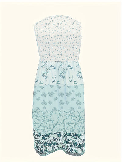 Women's Floral Print Tank Dress for Spring and Summer