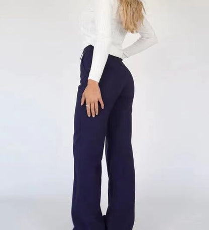 Women's Wide-Leg Trousers - High Waist - Tailored Fit - Elegant & Comfortable