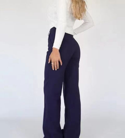 Women's Wide-Leg Trousers - High Waist - Tailored Fit - Elegant & Comfortable