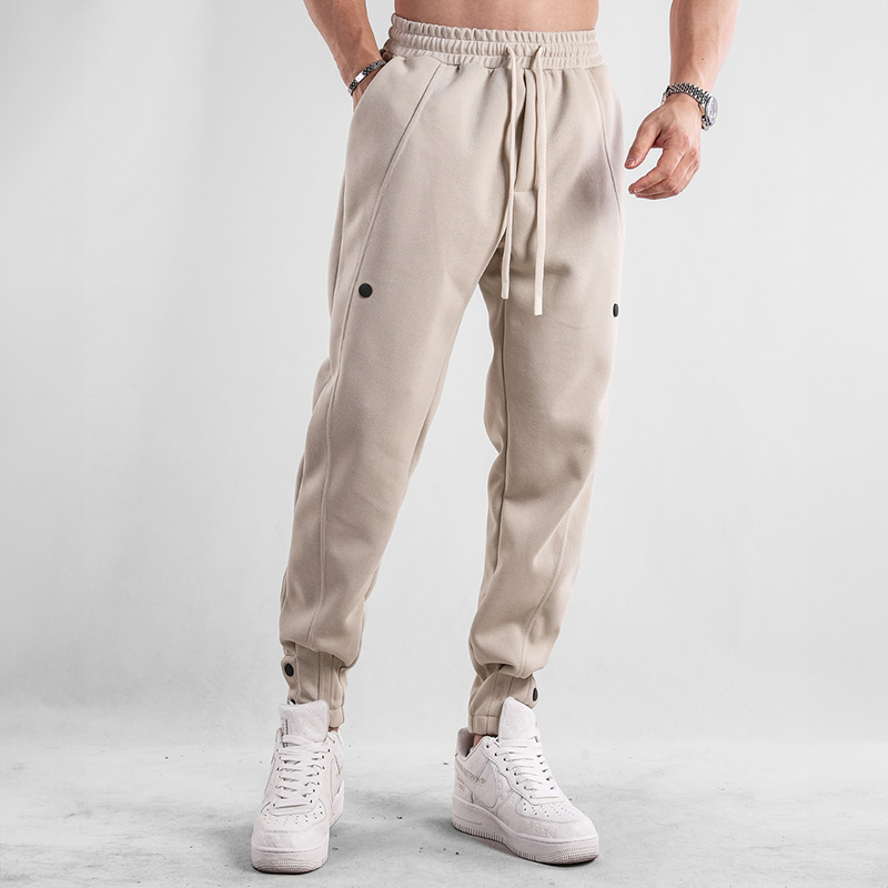 Men’s Jogger Trousers - Elastic Waistband - Tapered Fit - Drawstring & Cuffed Ankles