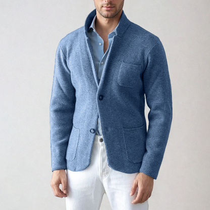 Men’s Blazer – Slim Fit – Wool Blend – Single Breasted – Notched Lapel – Patch Pockets