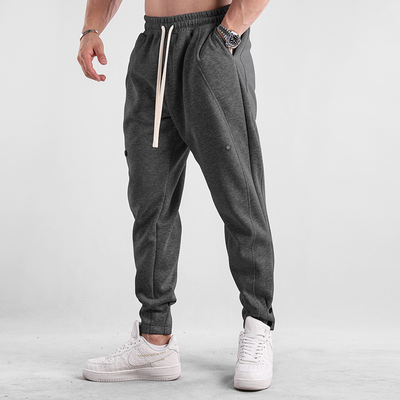 Men’s Jogger Trousers - Elastic Waistband - Tapered Fit - Drawstring & Cuffed Ankles