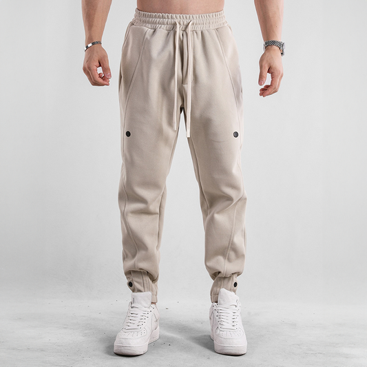 Men’s Jogger Trousers - Elastic Waistband - Tapered Fit - Drawstring & Cuffed Ankles