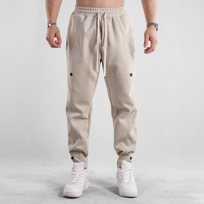 Men’s Jogger Trousers - Elastic Waistband - Tapered Fit - Drawstring & Cuffed Ankles
