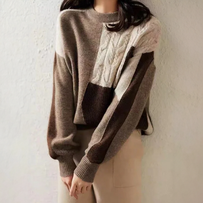 Women's comfortable long-sleeve round neck sweater