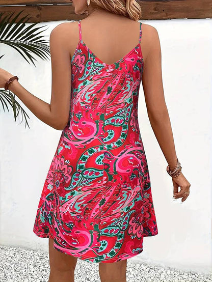 Women’s Cami Dress – Breathable Blend – A-Line Fit – V-Neck Sleeveless Casual Style