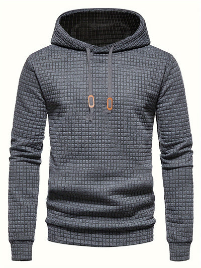 Men’s Quilted Hoodie - Regular Fit - Pullover Style - Drawstring Hood Casual Wear