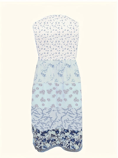 Women's Floral Print Tank Dress for Spring and Summer