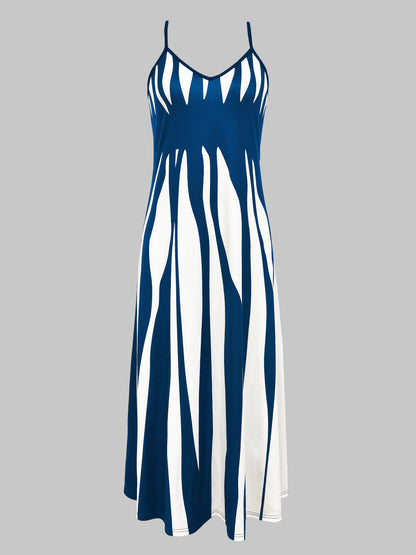 Striped maxi dress for women