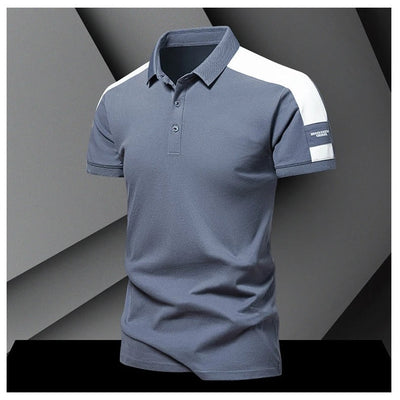 Men’s Polo Shirt – Slim Fit – Breathable Blend – Contrast Shoulder Panels – Smart Casual