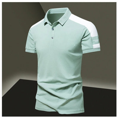 Men’s Polo Shirt – Slim Fit – Breathable Blend – Contrast Shoulder Panels – Smart Casual