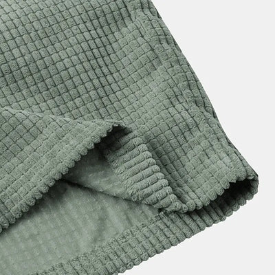 Men’s Corduroy Shirt & Shorts Set - Short Sleeve - Button-Up - Elastic Waist - Casual Wear