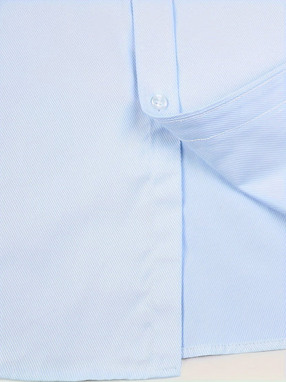 Men’s Dress Shirt - 100% Cotton - Slim Fit - Button-Up with Semi-Spread Collar