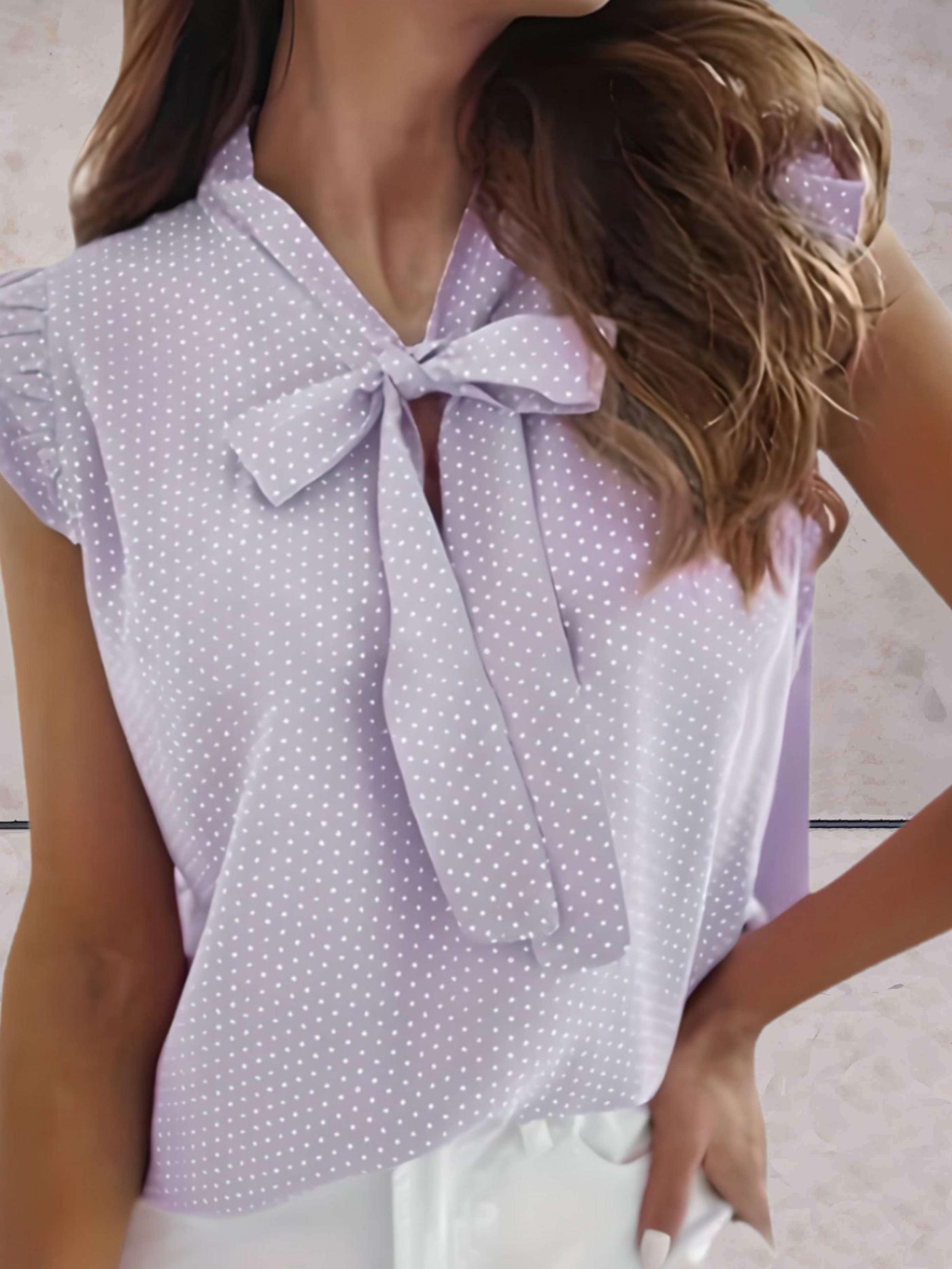 Sleeveless Polka Dot Summer Top for Women
