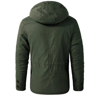 Men’s Utility Jacket – Weather-Resistant – Hooded – Multi-Pocket – Windproof Outerwear