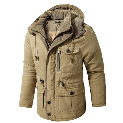 Men’s Utility Jacket – Weather-Resistant – Hooded – Multi-Pocket – Windproof Outerwear