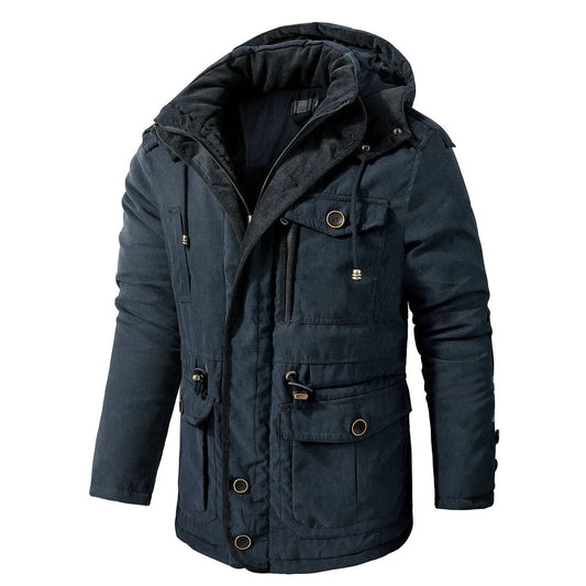 Men’s Utility Jacket – Weather-Resistant – Hooded – Multi-Pocket – Windproof Outerwear