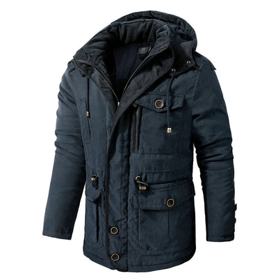 Men’s Utility Jacket – Weather-Resistant – Hooded – Multi-Pocket – Windproof Outerwear