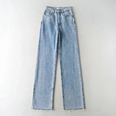Women’s Wide-Leg Trousers – Relaxed Fit – Cotton Blend – Full Length – Front Pockets