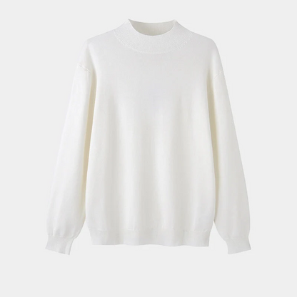 Men’s Knitted Top – Slim Fit – Mock Neck – Soft Cotton – Long Sleeve Minimalist
