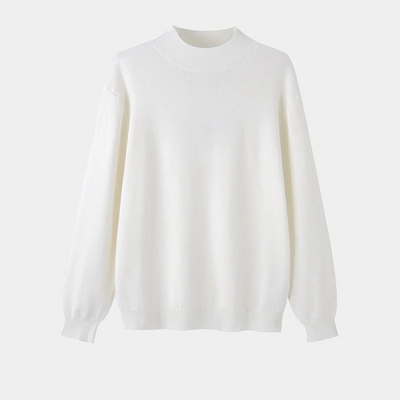 Men’s Knitted Top – Slim Fit – Mock Neck – Soft Cotton – Long Sleeve Minimalist