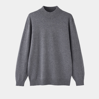 Men’s Knitted Top – Slim Fit – Mock Neck – Soft Cotton – Long Sleeve Minimalist